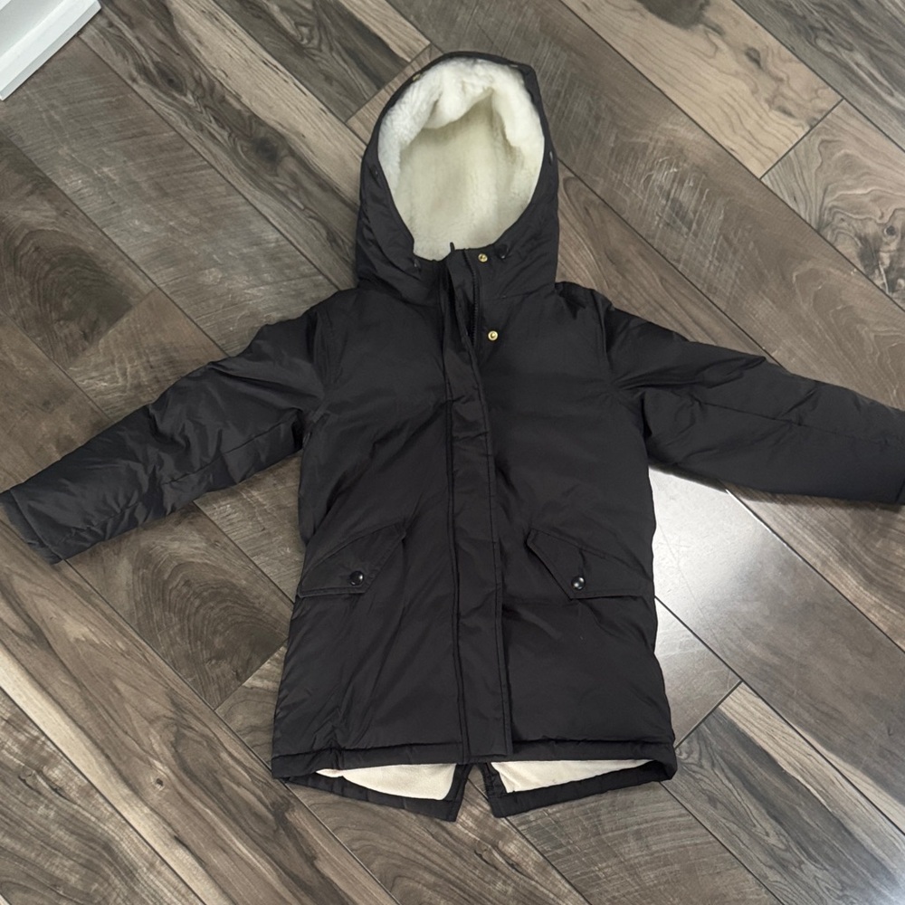 J. Crew Kids Black Puffer Coat with Hood